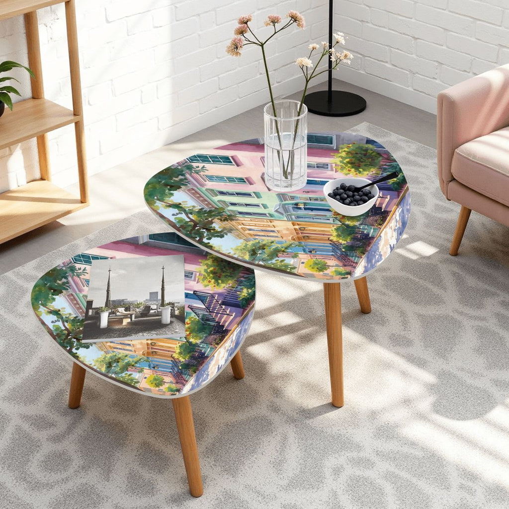 Charleston South Carolina Rainbow Row Modern Nesting Tables