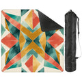 Boho Burst Prism Of Color, Emerald Green, Orange Mahjong Mat