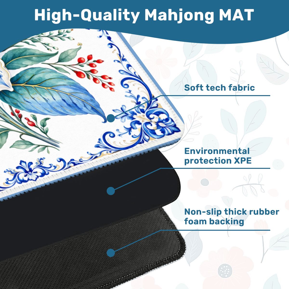 Porcelain Tobacco Garden  Mahjong Mat