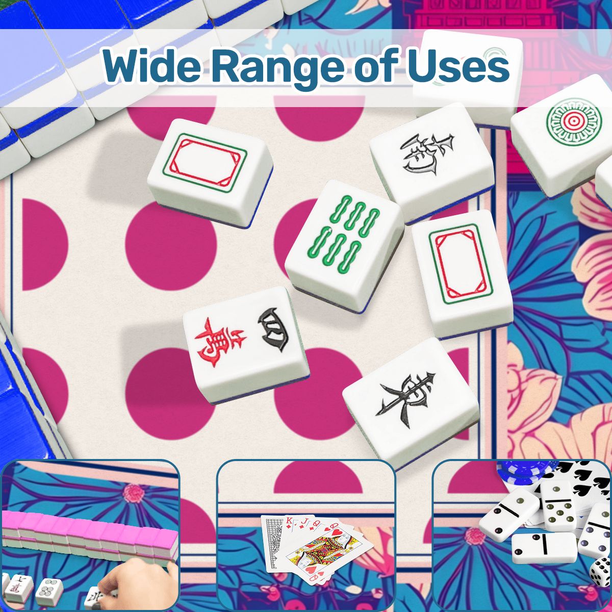 Cheetah Dynasty Pink Pagoda Mahjong Mat