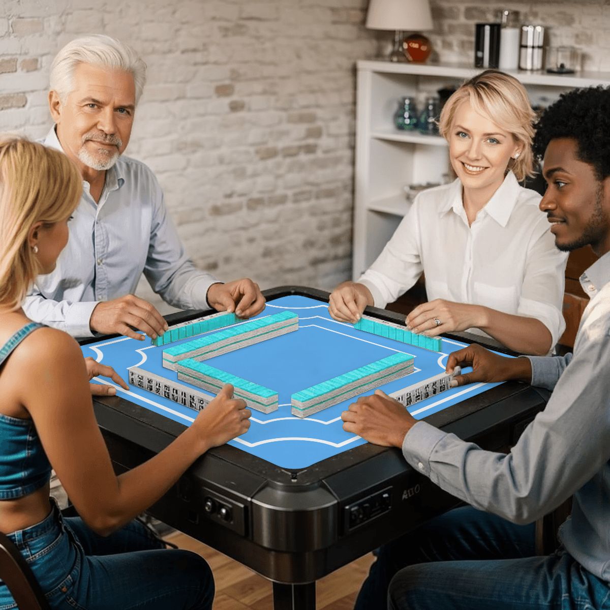 Plain And Simple Robins Egg  Blue Minimalist Mahjong Mat