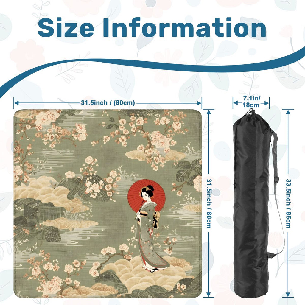 Giesha Girl Japanese Floral Mahjong Mat