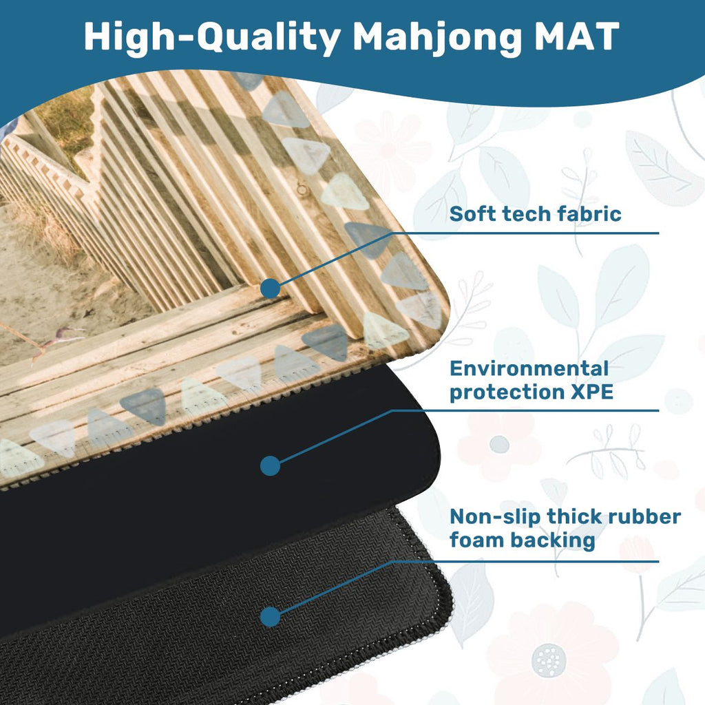 Heron Harbor Mahjong Mat, Beachy Vibe Heron Mahj Mat