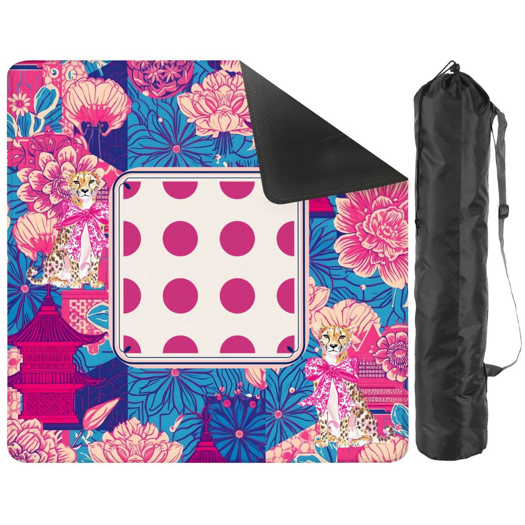 Cheetah Dynasty Pink Pagoda Mahjong Mat