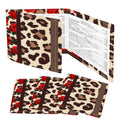 Leopard And Rose Designed 4 Mahjong Card Holder with Line Finder