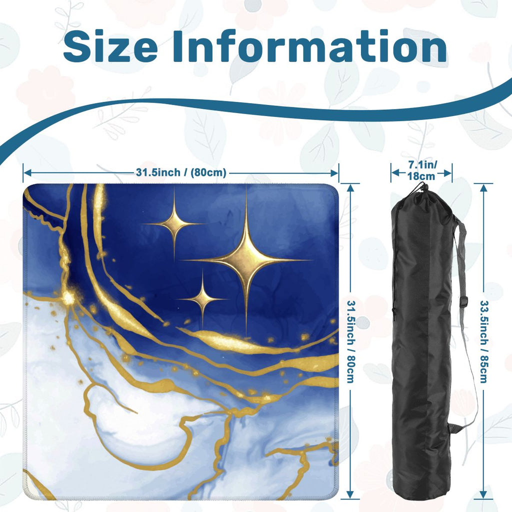 Into The Mystic Marbled Blue Gold Mahjong Mat