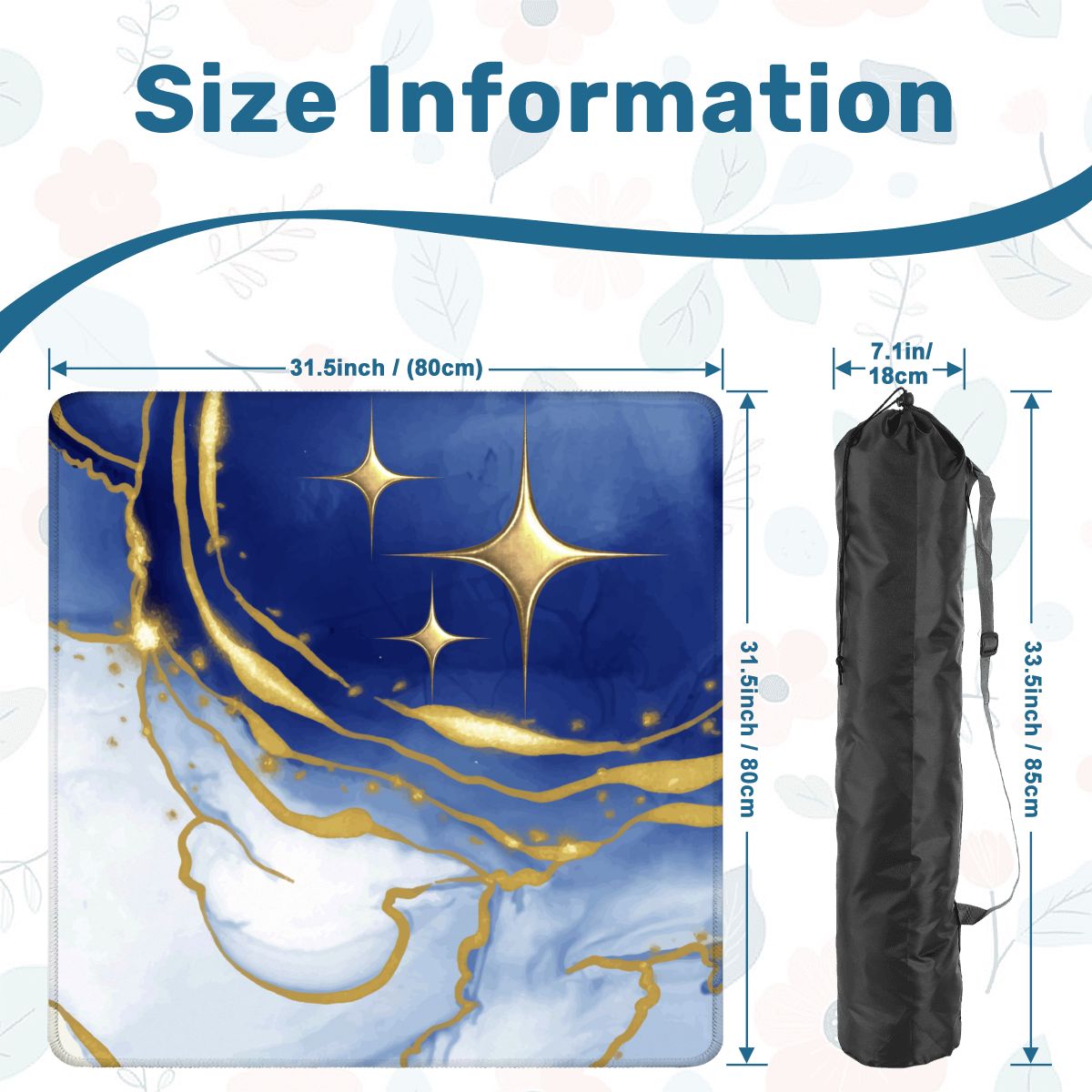 Into The Mystic Marbled Blue Gold Mahjong Mat