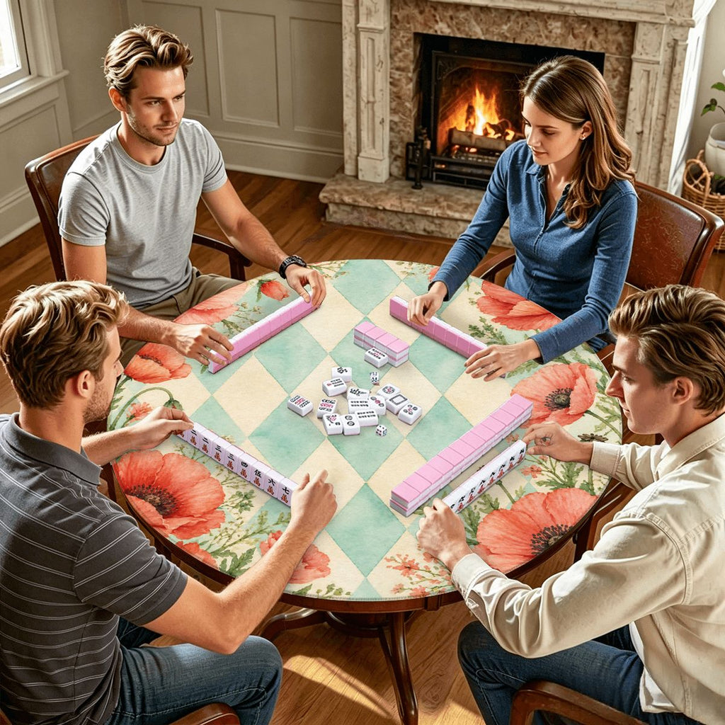 Harlequin Romance Poppy Play Round Mahjong Mat