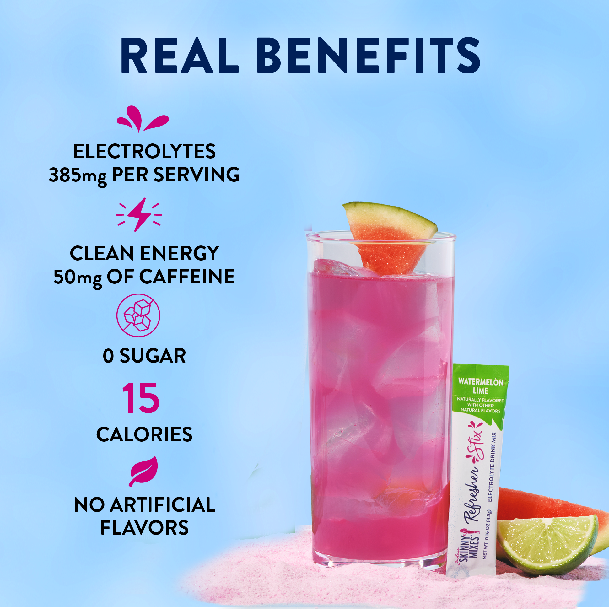Jordan's Skinny Mixes - Refresher Stix 16 ct - Watermelon Lime