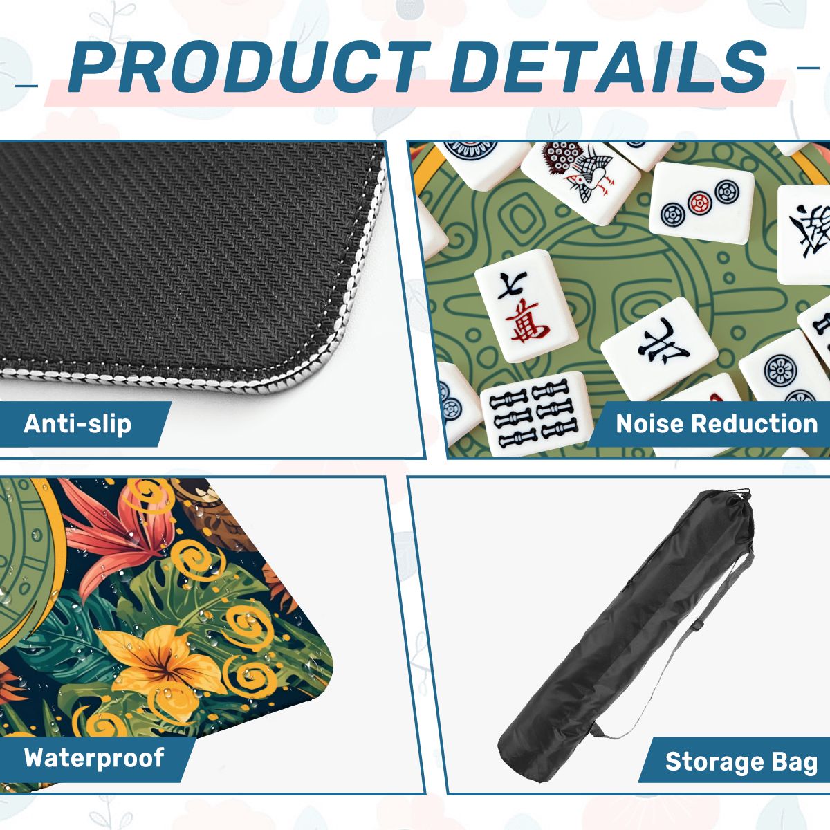 Tiki Time Infusion Tropical Mahjong Mat