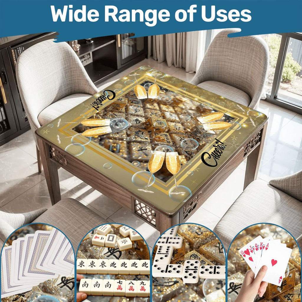 New Year's Eve Mahjong Mat, Glitz Gold