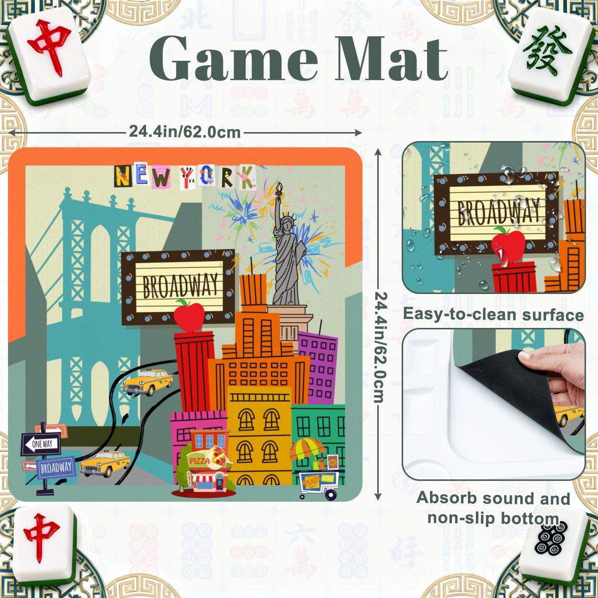 New York City Vibes Mini Mahj Mat And Foldable Mahjong Table