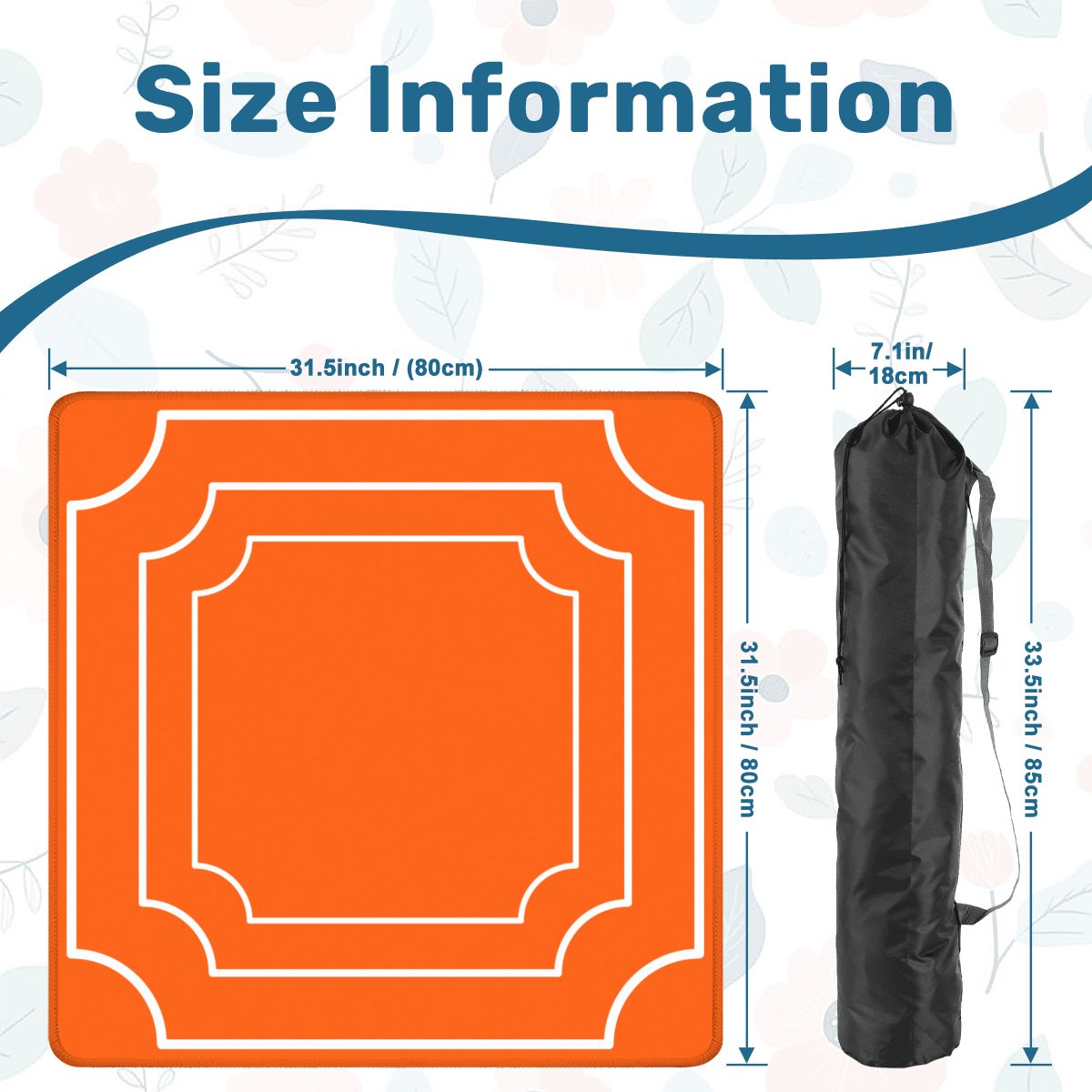 Plain And Simple Minimalist Orange Mahjong Mat