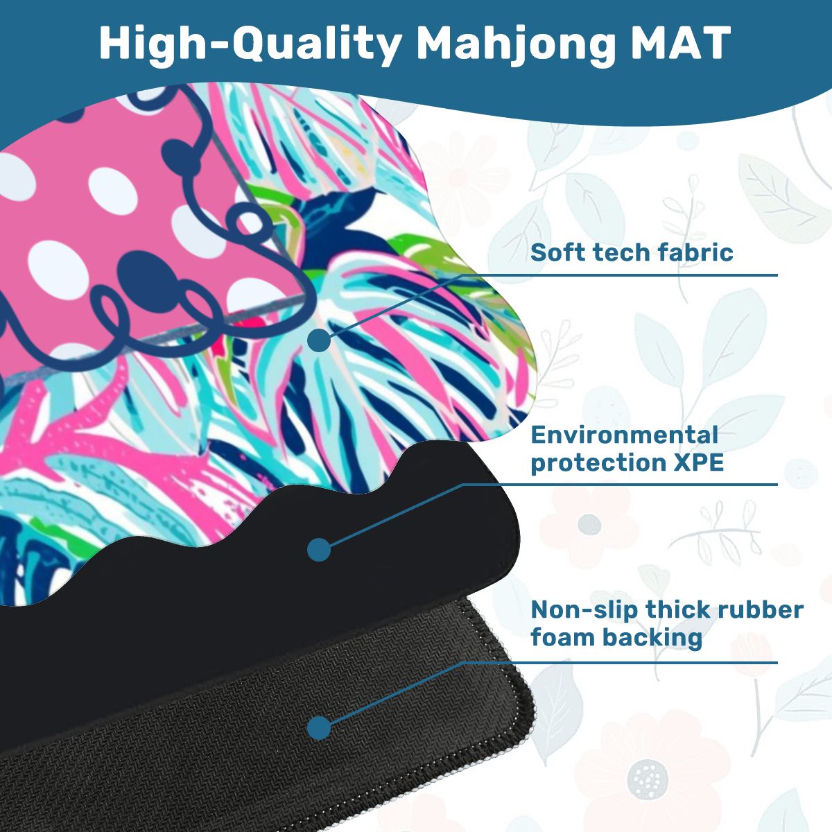Preppy Whimsical Pastel Polka Dots Scalloped Mahjong Mat