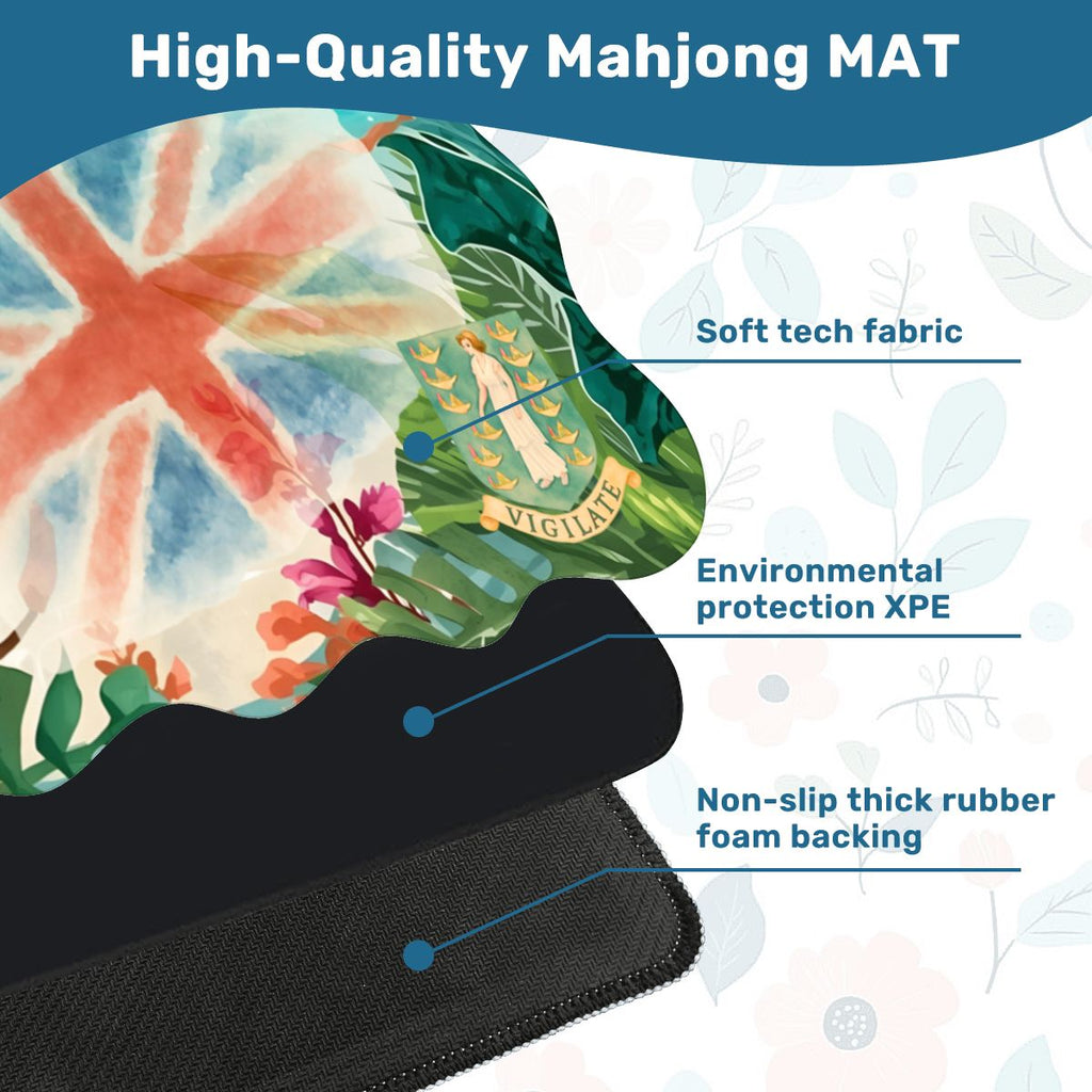 Scalloped Mahjong Mat British Virgin Islands Tropical Mahj Vacation