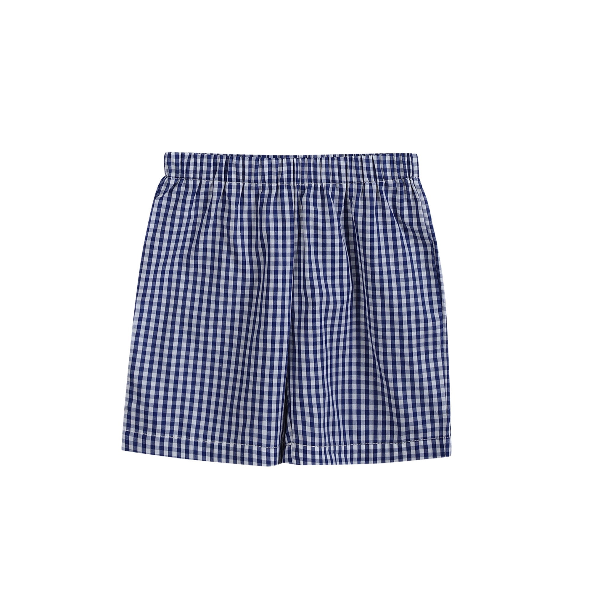 4th of July Royal Blue Gingham American Flag Shirt and Shorts Set