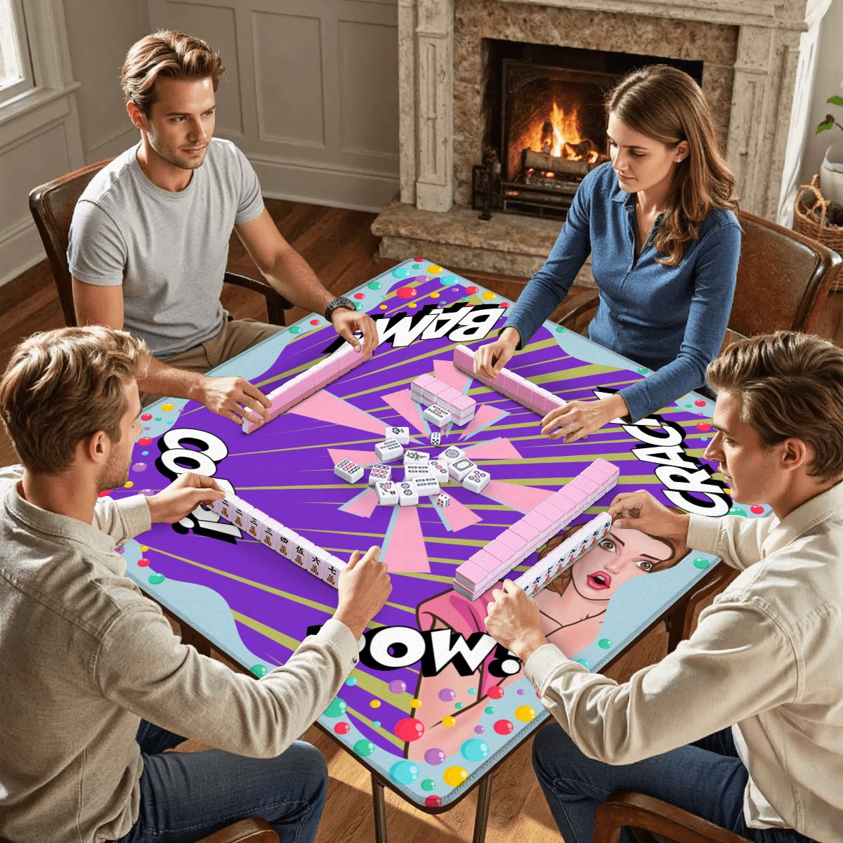 Purple Pop Art Mahjong Mat