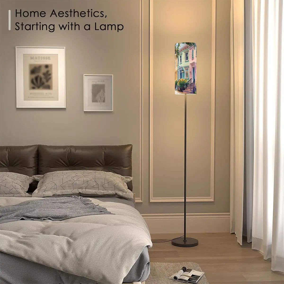 Charleston South Carolina Rainbow Row Modern Floor Lamp