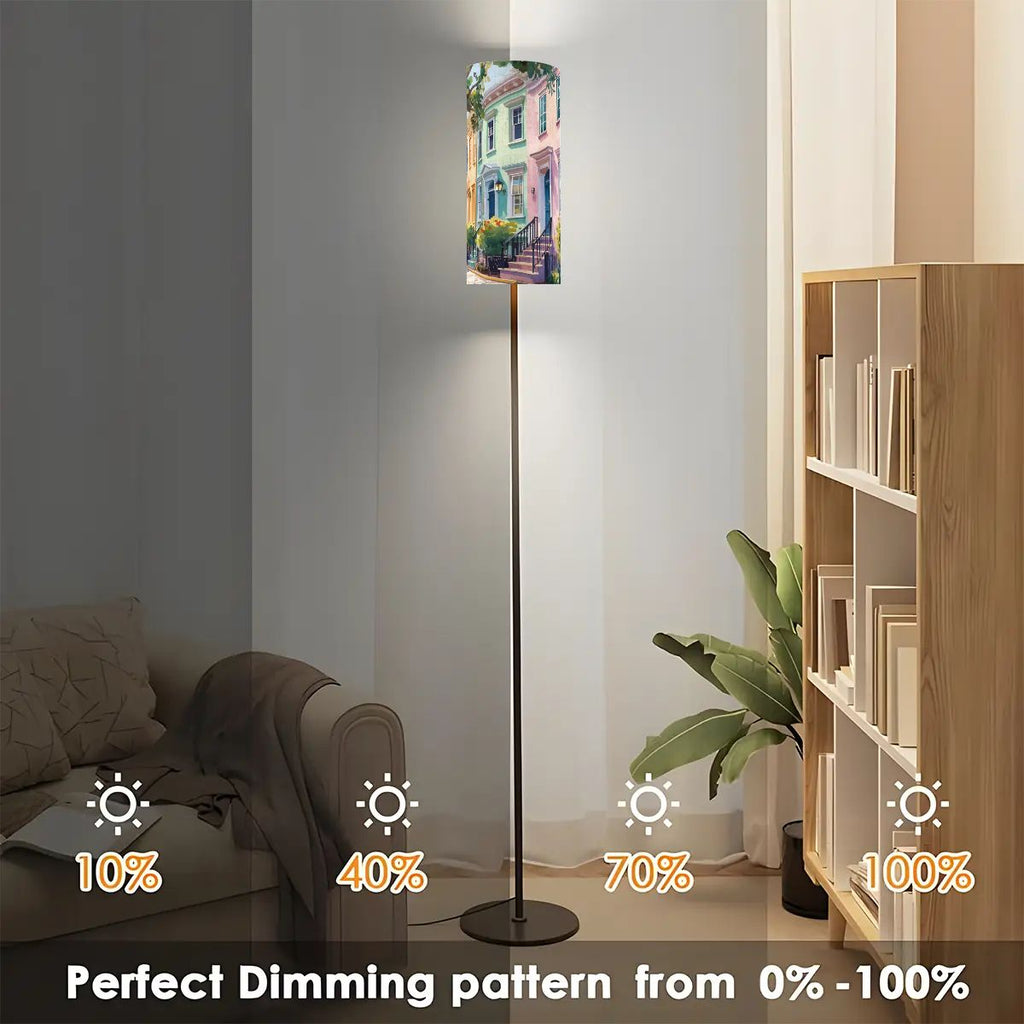 Charleston South Carolina Rainbow Row Modern Floor Lamp