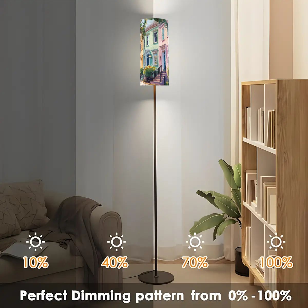 Charleston South Carolina Rainbow Row Modern Floor Lamp