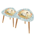On Golden Pond Floral Swan Modern Nesting Tables