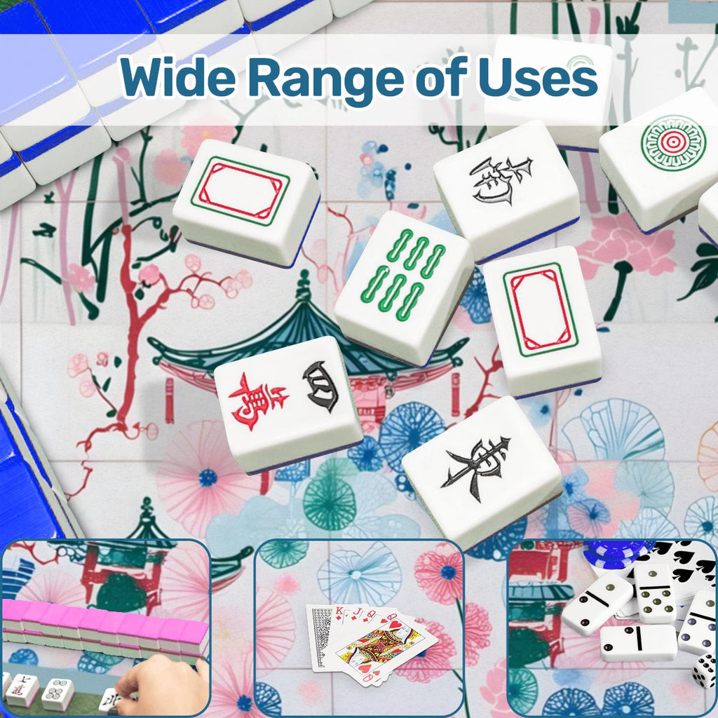 Malachite Mahjong Mat Asian Motif