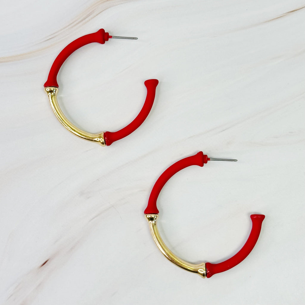 Colorful Bamboo Hoop Earrings for Vibrant Style