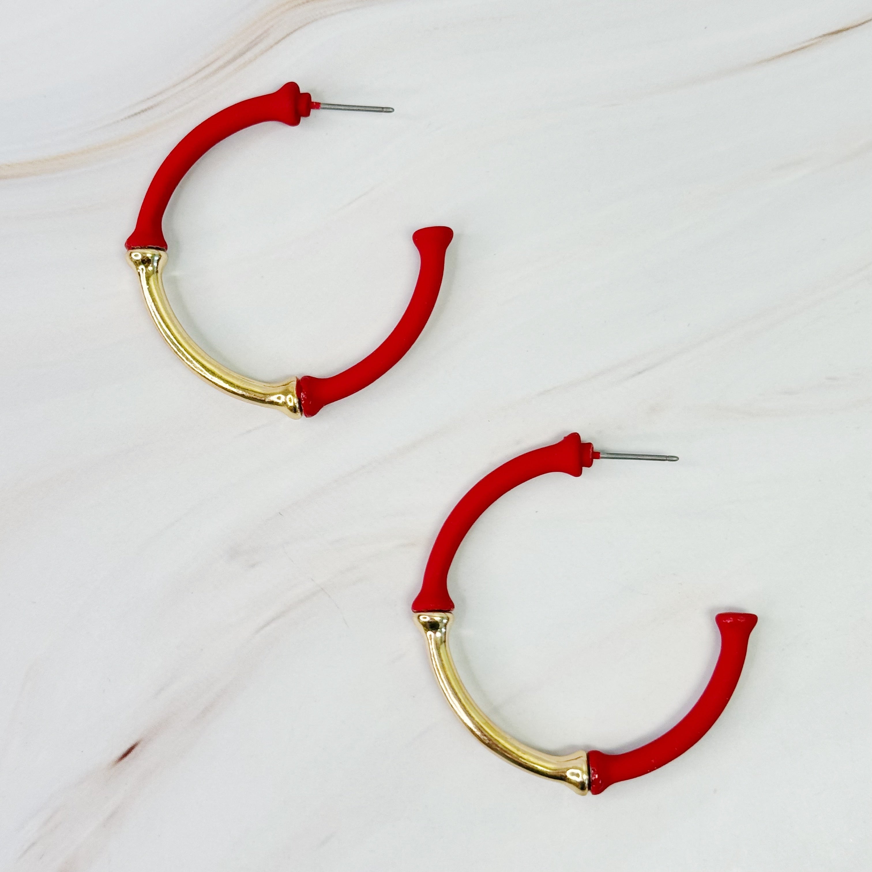 Colorful Bamboo Hoop Earrings for Vibrant Style