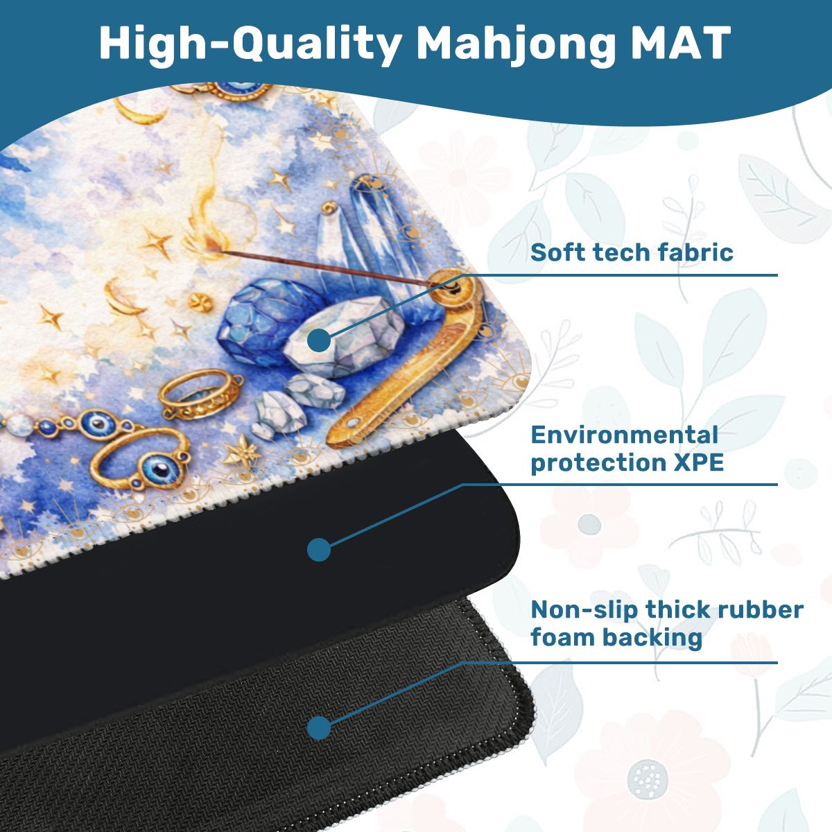Evil Eye Blue Aura Mahjong Mat