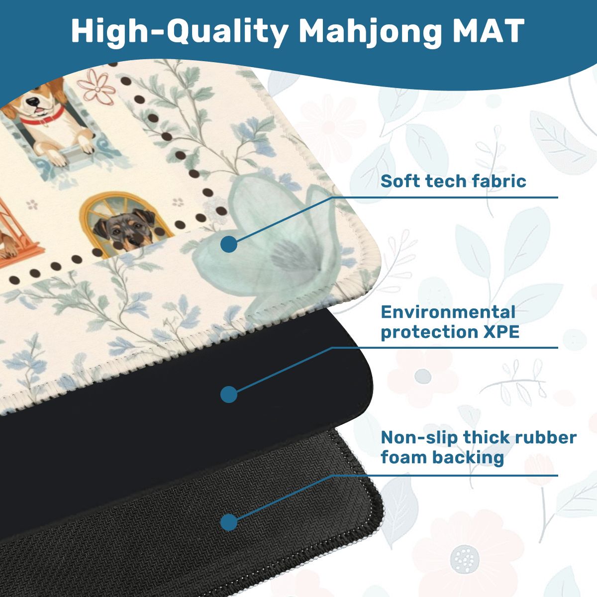 Who Let The Dogs Out Whimsical Dog Mahjong Mat