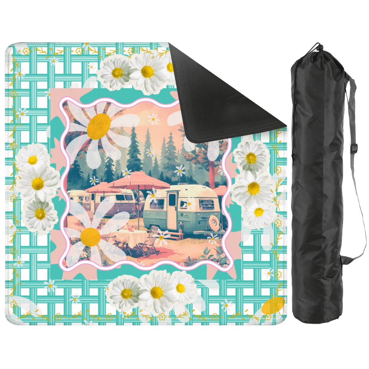 Glamper Boom Yesteryear Daisy Camping, Picnic Mahjong Mat
