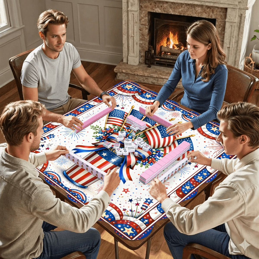 All American Pie USA Patriotic Scalloped Mahjong