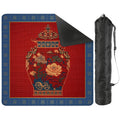 Chinoiserie Ginger Jar Faux Needlepoint Mahjong Mat