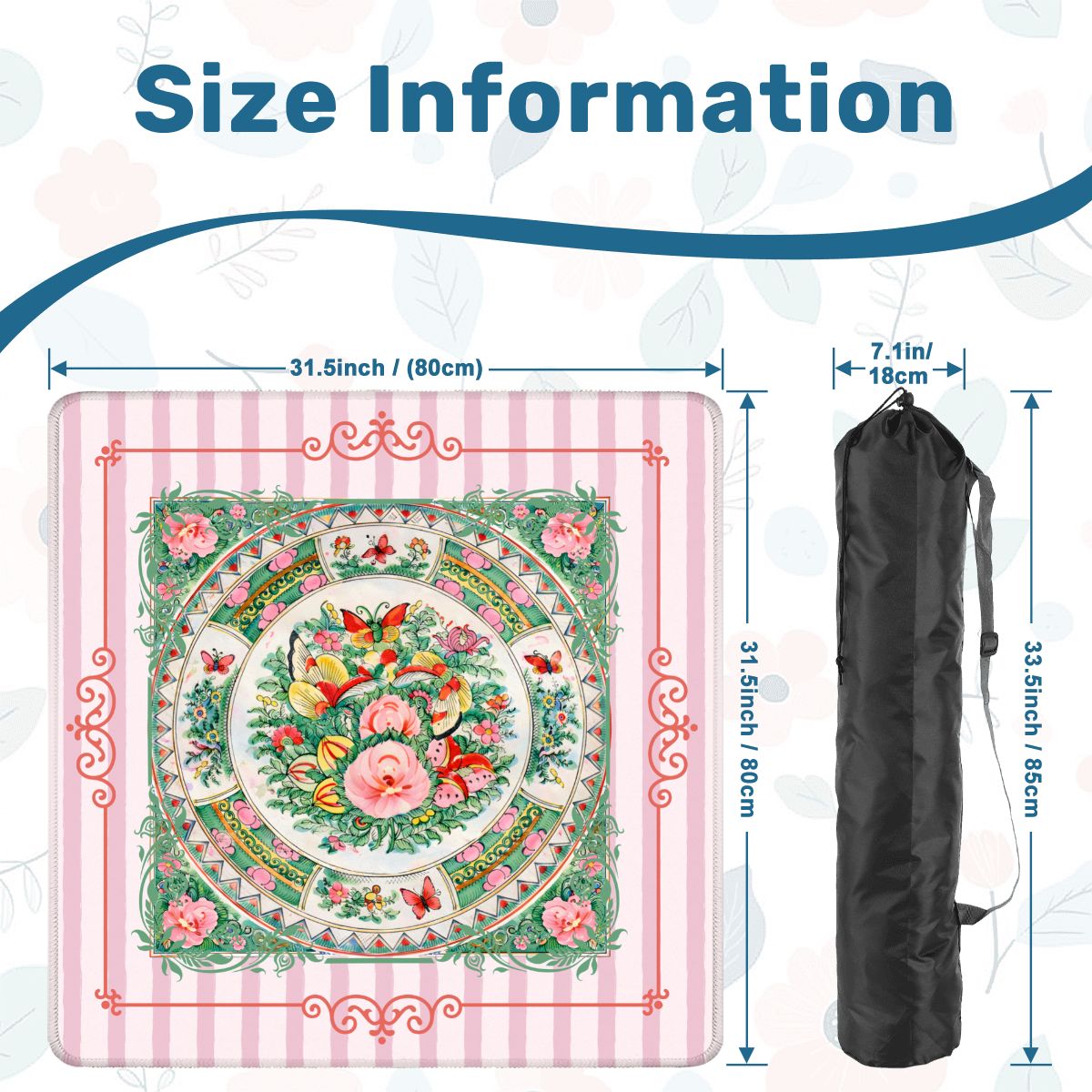 Vintage Chinese Rose Canton Chinoiserie Mahjong Mat