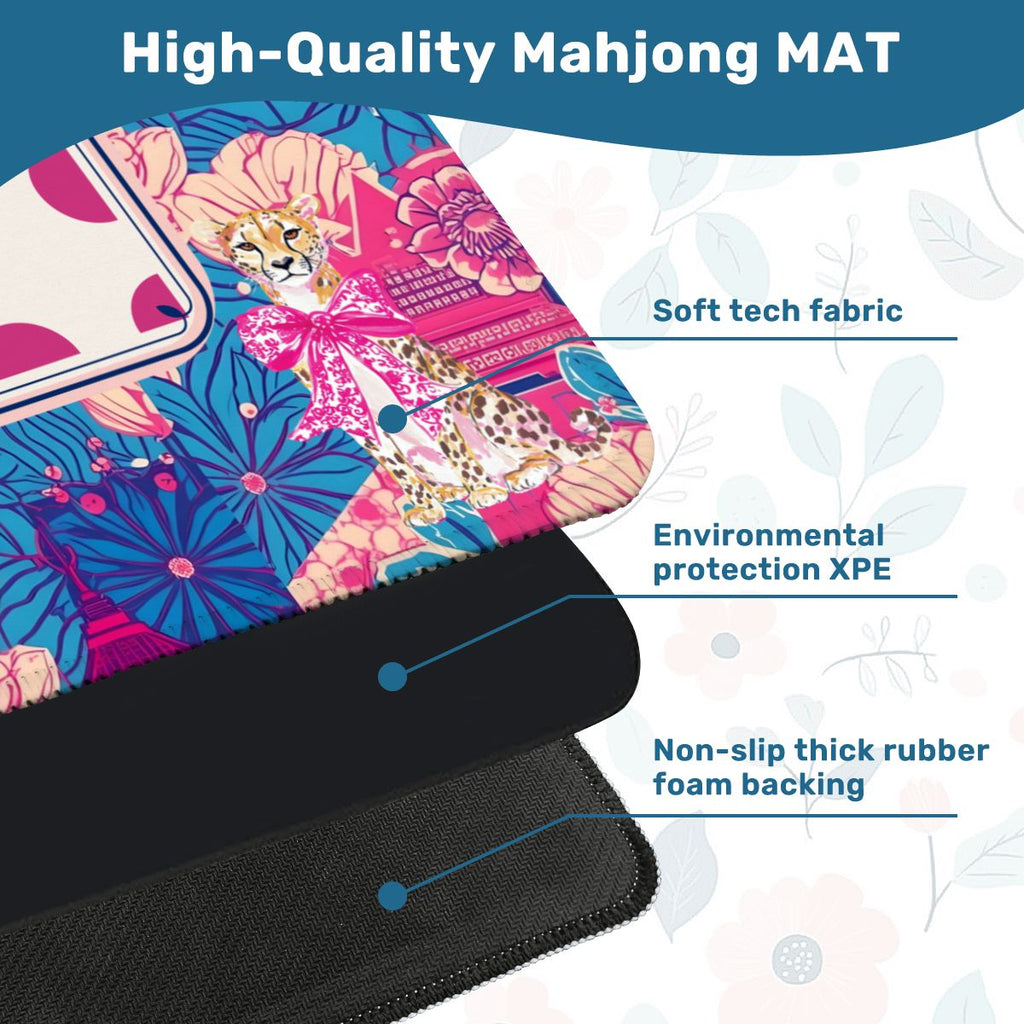 Cheetah Dynasty Pink Pagoda Mahjong Mat