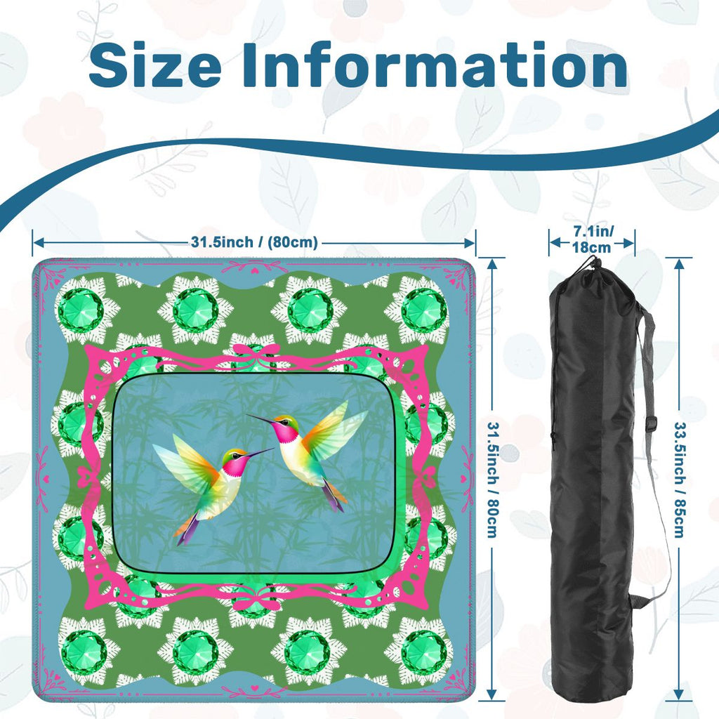 Emerald Mahjong Mat, Flutterbird Mat, Preppy Pink, Green Blue Floral