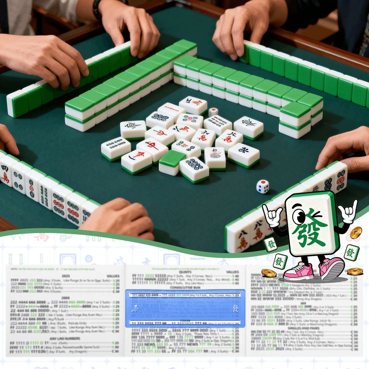 Once Upon A Mahjong Ink And Ivy 4 Mahjong Card Holder with Line Finder