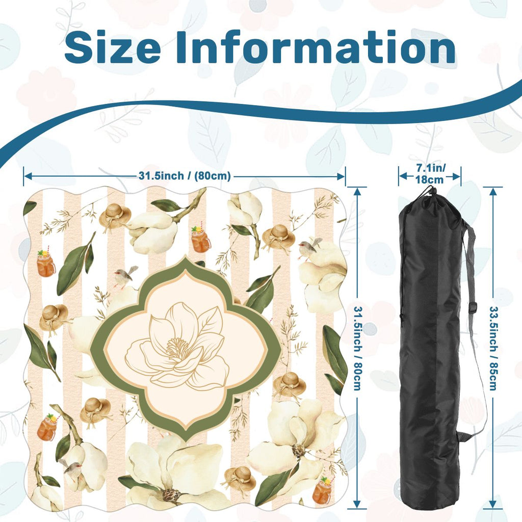 Magnolias And Sweet Tea Scalloped Mahjong Mat