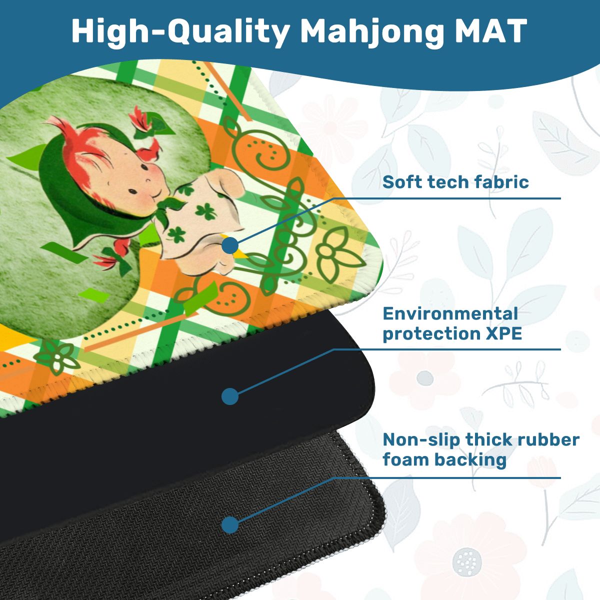 Luck Of The Irish, Vintage Nostalgia Charming Mahjong Mat