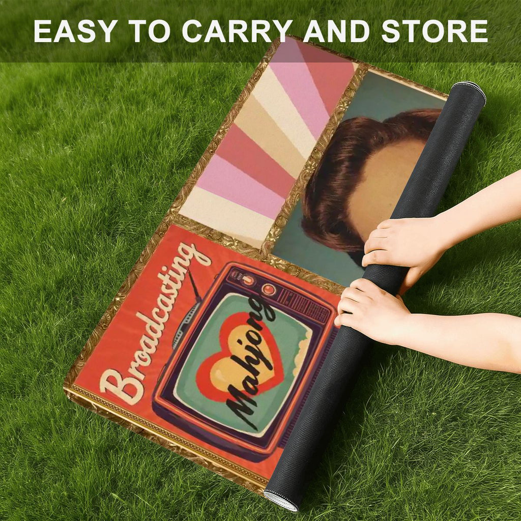 Funny Mini Mahjong Travel Mat, Mahjong Looks Good On You (Ship Rolled up)