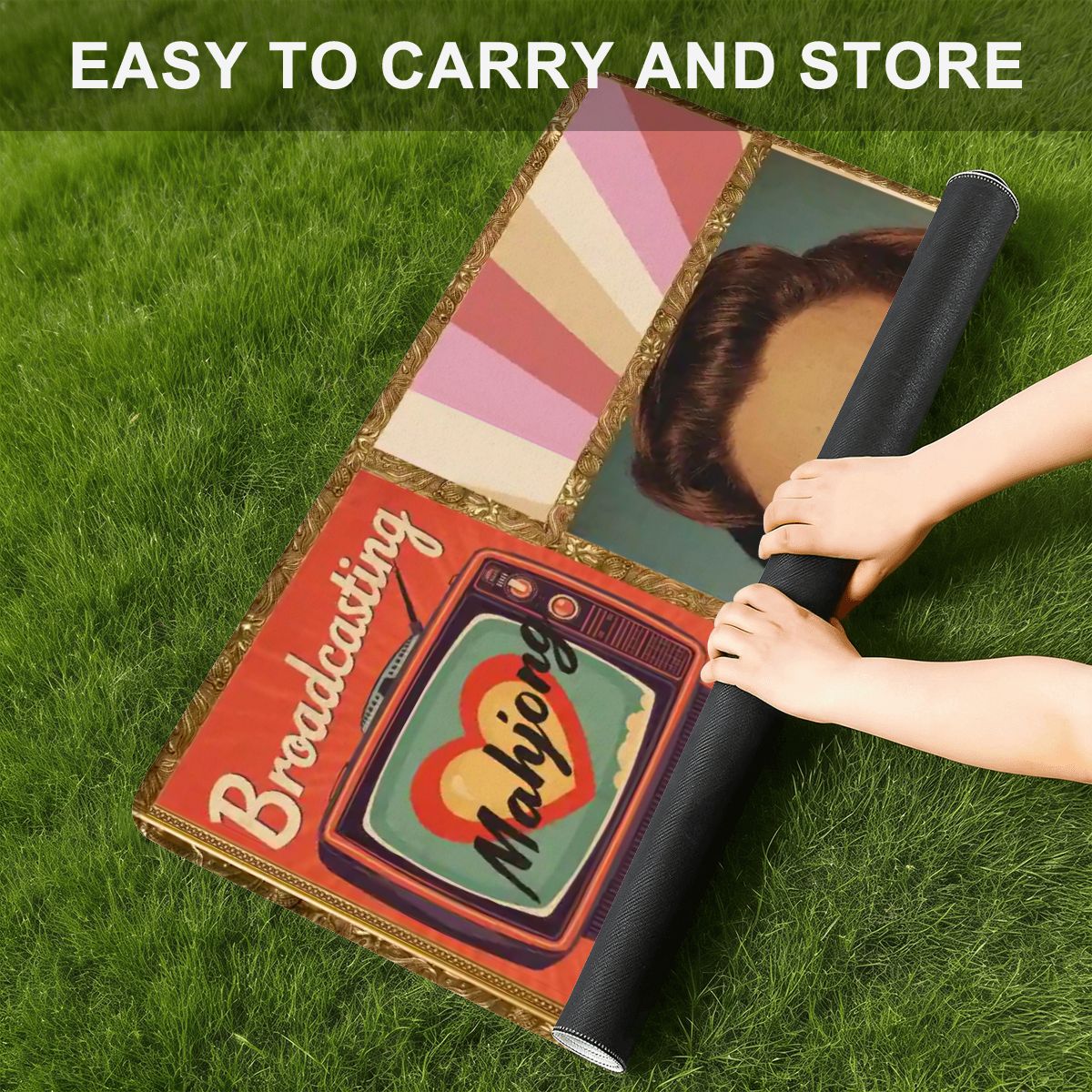 Funny Mini Mahjong Travel Mat, Mahjong Looks Good On You (Ship Rolled up)