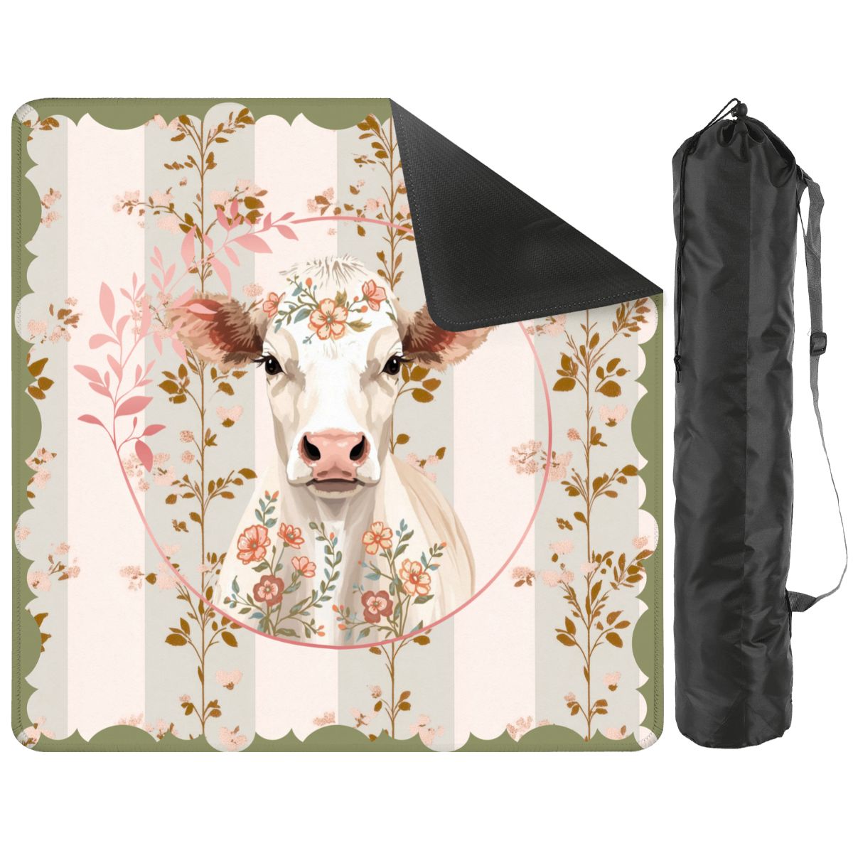 Laugh Until The Cows Come Home Floral Preppy Mahjong Mat