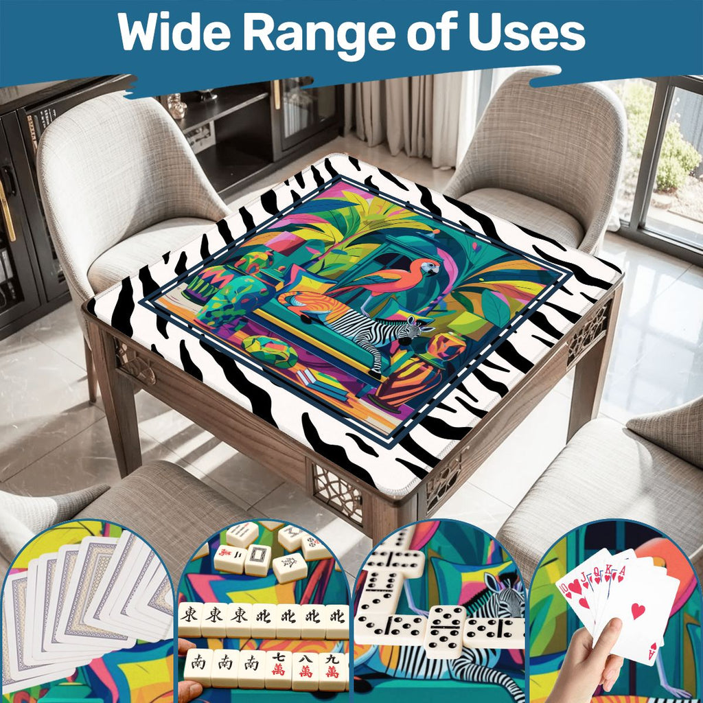 Wild Thang Animal Print Mahjong Mat 33"x33" (Ship Rolled up)