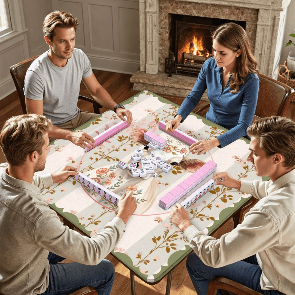 Laugh Until The Cows Come Home Floral Preppy Mahjong Mat