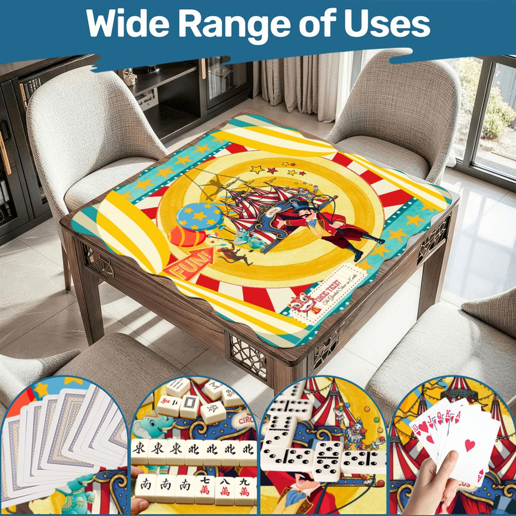 Send in the Clowns Circus Themed Scalloped Mahjong Mat