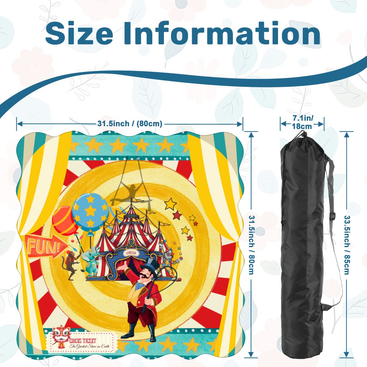 Send in the Clowns Circus Themed Scalloped Mahjong Mat