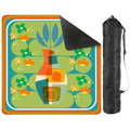 The Modern Four Seasons Mahjong Mat, Orange Teal Green Mahj Mat