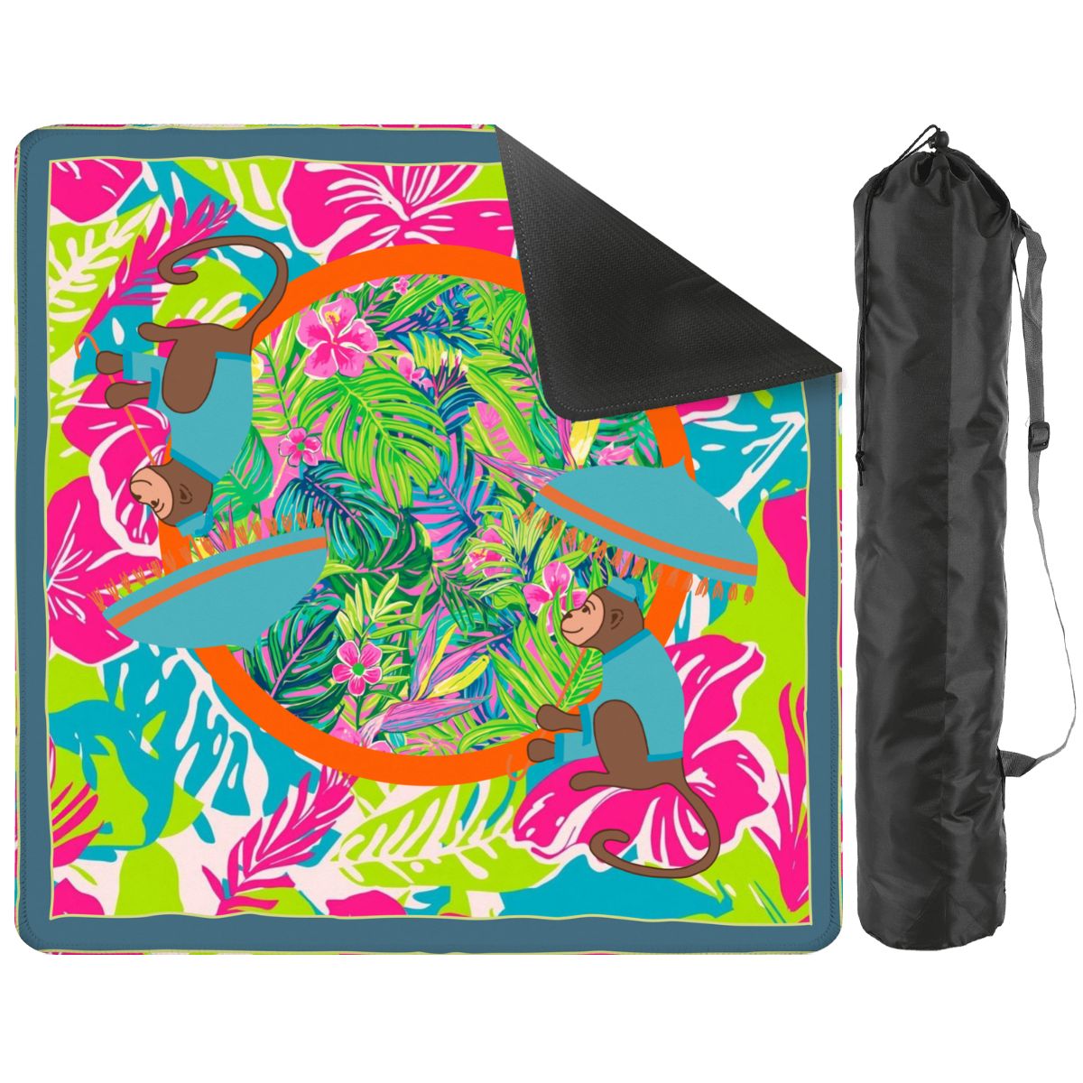 Lime In The Coconut Tropical Oasis Monkey Mahjong Mat