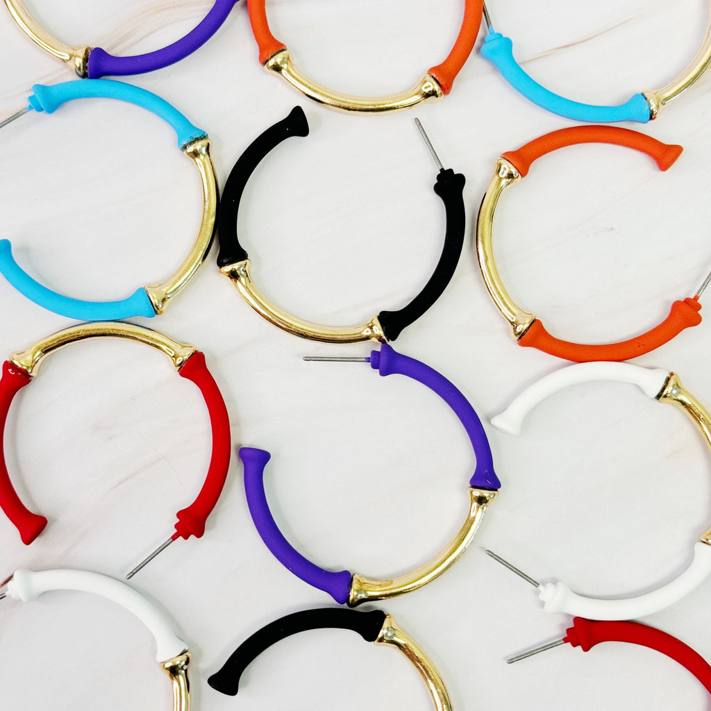 Colorful Bamboo Hoop Earrings for Vibrant Style