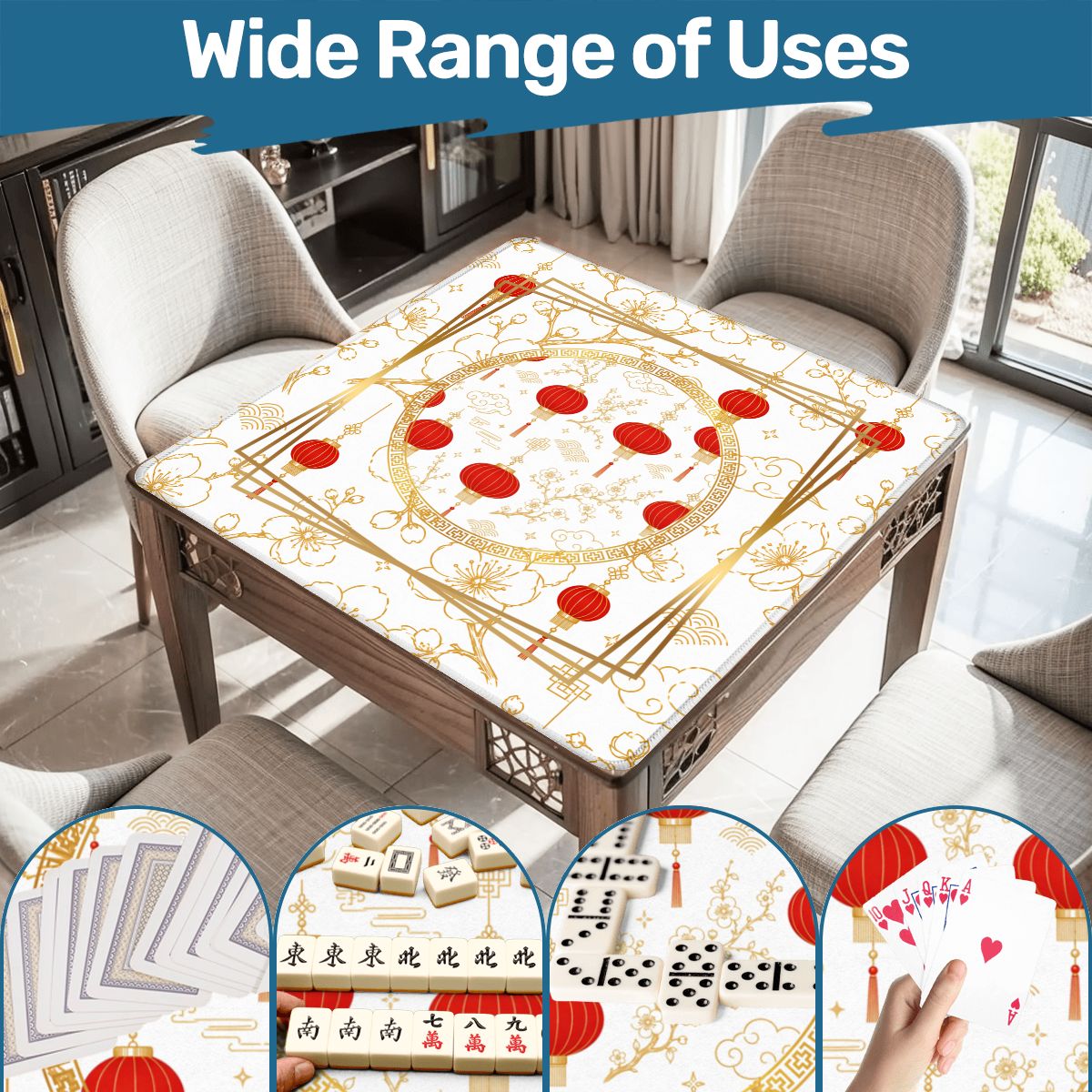 Asian Chinese Lanterns Mahjong Mat